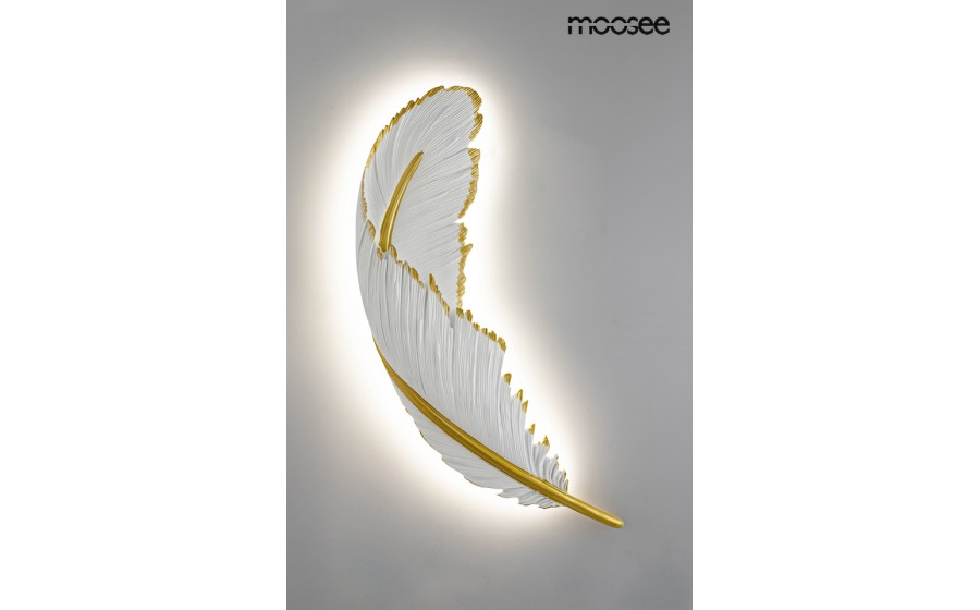 Expo MOOSEE lampa ścienna PIÓRKO  biała / złota