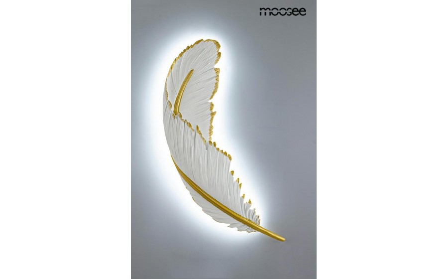 Expo MOOSEE lampa ścienna PIÓRKO  biała / złota