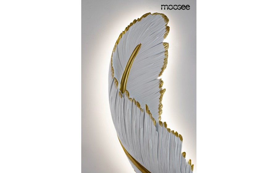 Expo MOOSEE lampa ścienna PIÓRKO  biała / złota