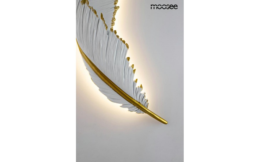 Expo MOOSEE lampa ścienna PIÓRKO  biała / złota