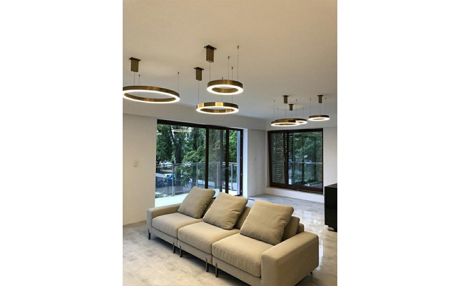 Expo Lampa wisząca RING 100 złota - LED, stal