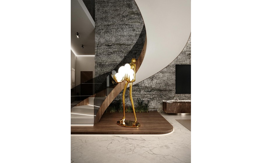 Expo MOOSEE lampa podłogowa HUMAN GOLD  PREMIUM