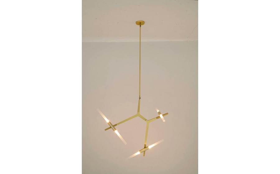 Expo Lampa wisząca CANDELABR 6 złota - aluminium, szkło