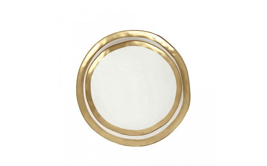 Expo KARE talerz BELL 31 cm biało-złoty