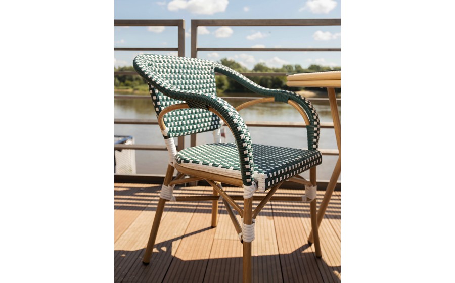 Expo Krzesło CAFE MIRAMAR turkus / morski  rattan