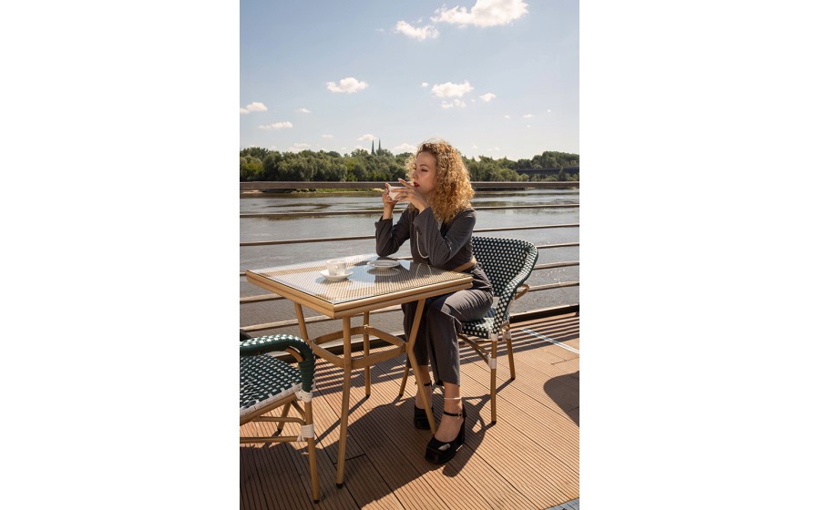 Expo Krzesło CAFE MIRAMAR turkus / morski  rattan