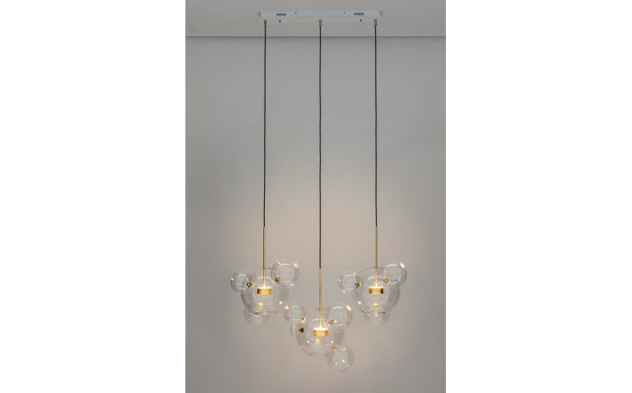 Expo MOOSEE lampa wisząca CAPRI LINE 3 złota  - 180 LED, aluminium, szkło