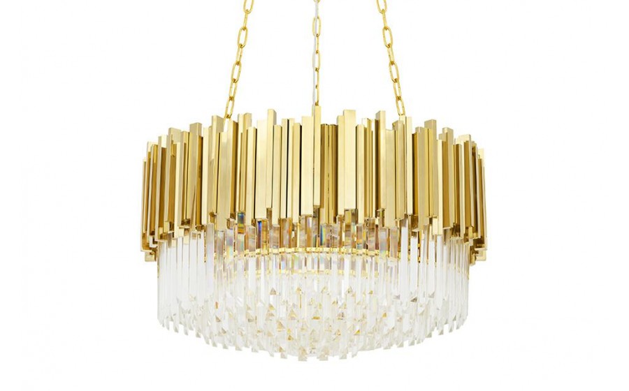 Expo Lampa wisząca IMPERIAL GOLD 60 - stal, kryształ