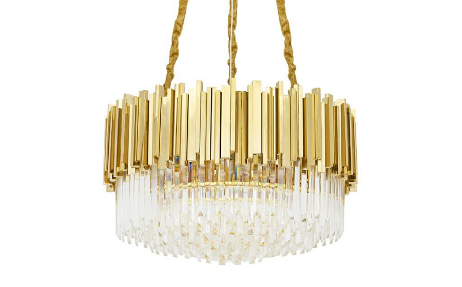 Expo Lampa wisząca IMPERIAL GOLD 60 - stal, kryształ