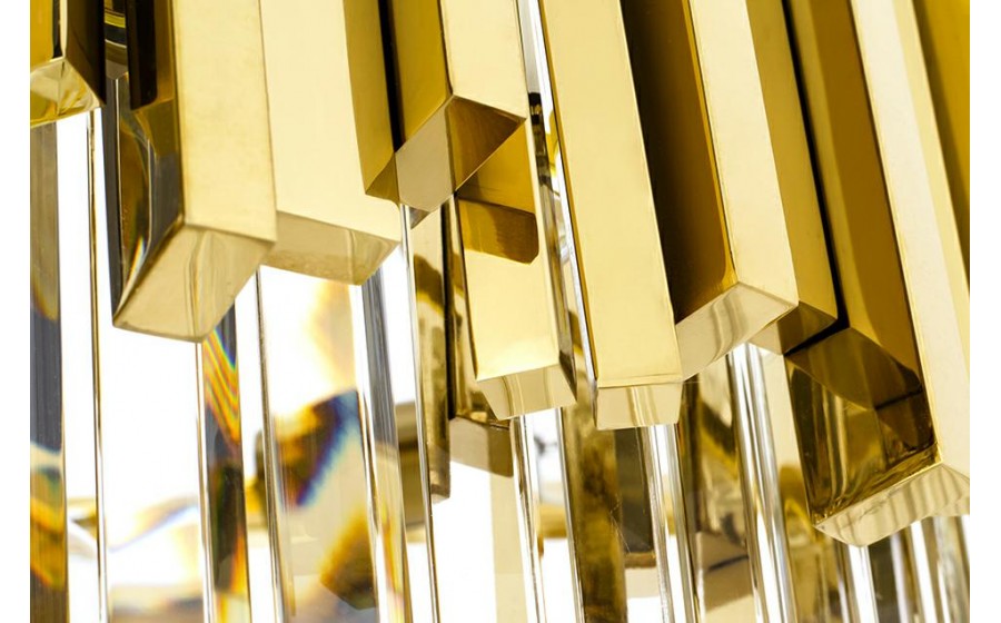 Expo Lampa wisząca IMPERIAL GOLD 60 - stal, kryształ