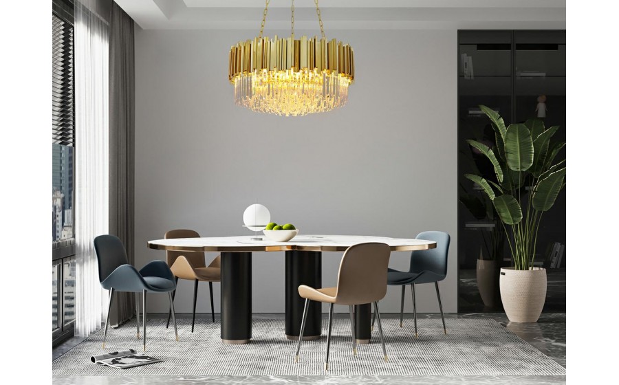 Expo Lampa wisząca IMPERIAL GOLD 60 - stal, kryształ