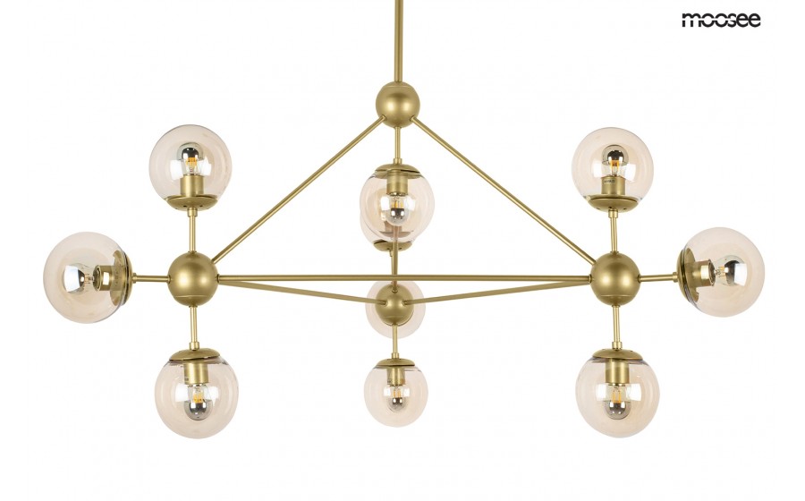 Expo MOOSEE lampa wisząca ASTRIFERO 10 złota / bursztynowa