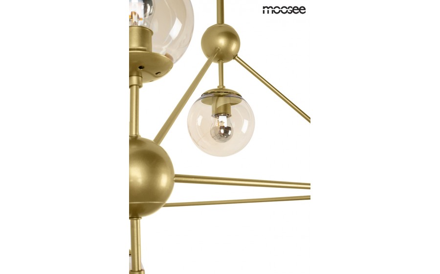 Expo MOOSEE lampa wisząca ASTRIFERO 10 złota / bursztynowa