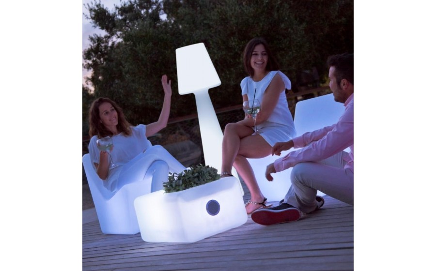 Expo NEW GARDEN lampa podłogowa LOLA 165 BATTERY biała