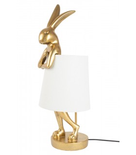 Expo KARE lampa stołowa RABBIT 88 cm biała / złota