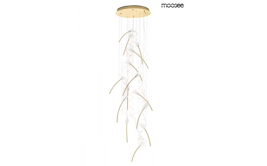 Expo MOOSEE lampa wisząca TULIPPE 14 DISC złota
