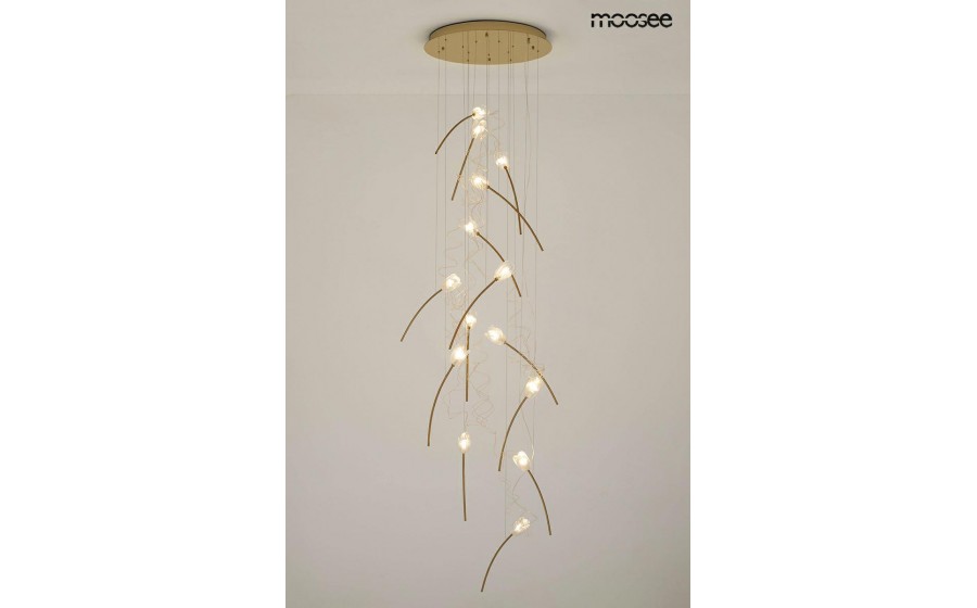 Expo MOOSEE lampa wisząca TULIPPE 14 DISC złota
