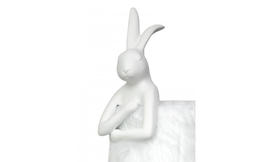 Expo KARE lampa stołowa RABBIT FUR 50 cm  biała / srebrna