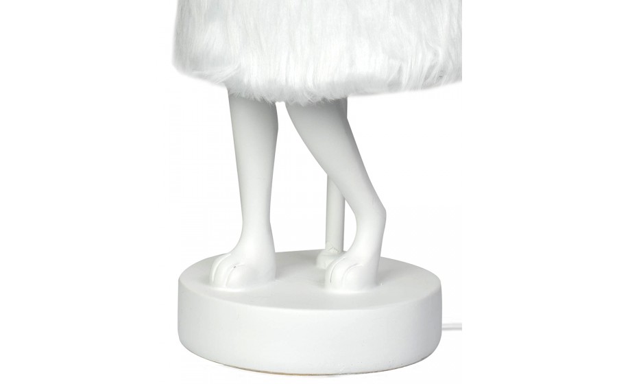 Expo KARE lampa stołowa RABBIT FUR 50 cm  biała / srebrna