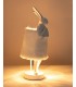 Expo KARE lampa stołowa RABBIT FUR 50 cm  biała / srebrna