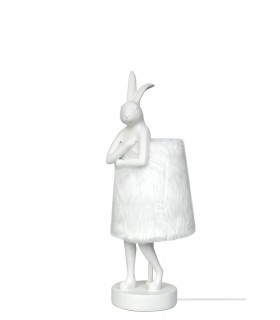 Expo KARE lampa stołowa RABBIT FUR 50 cm  biała / srebrna