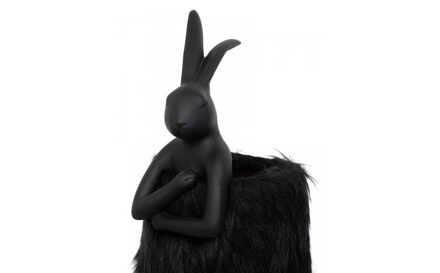 Expo KARE lampa stołowa RABBIT FUR 50 cm  czarna / złota