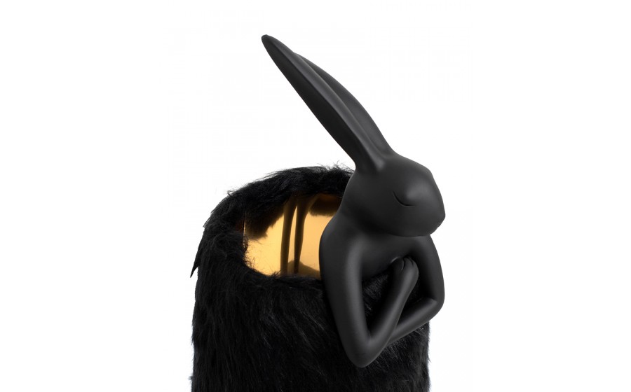Expo KARE lampa stołowa RABBIT FUR 50 cm  czarna / złota