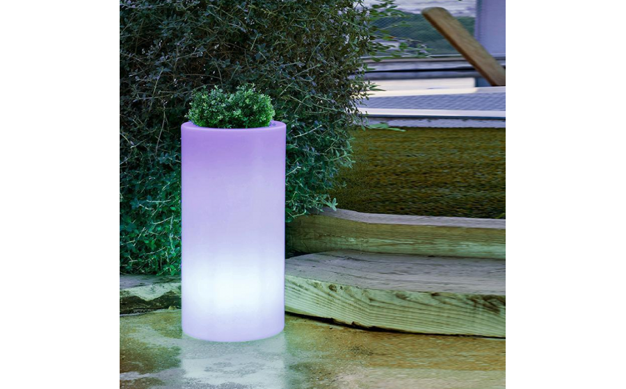Expo NEW GARDEN donica PALMA 70 SOLAR & BATTERY biała