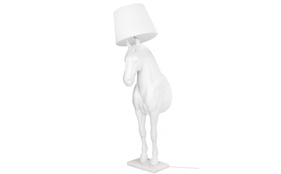 Expo Lampa podłogowa KOŃ HORSE STAND M biała  - włókno szklane