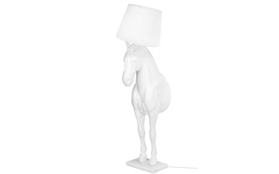 Expo Lampa podłogowa KOŃ HORSE STAND M biała  - włókno szklane