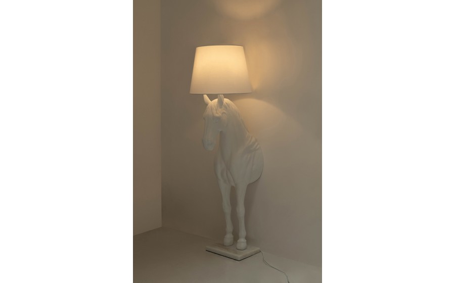 Expo Lampa podłogowa KOŃ HORSE STAND M biała  - włókno szklane
