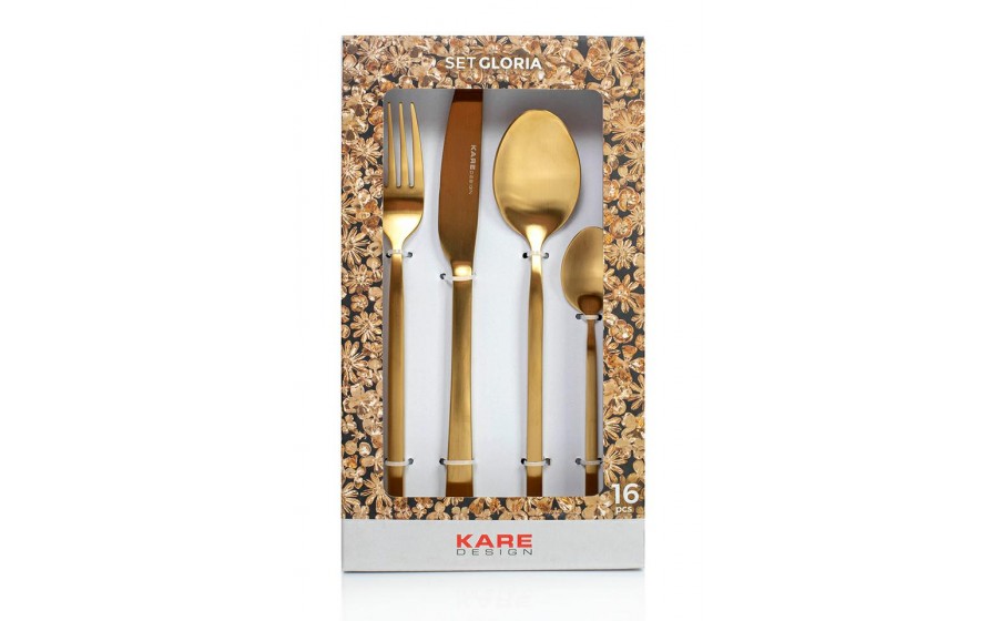 Expo KARE zestaw sztućców GLORIA MATT GOLD 16 szt.