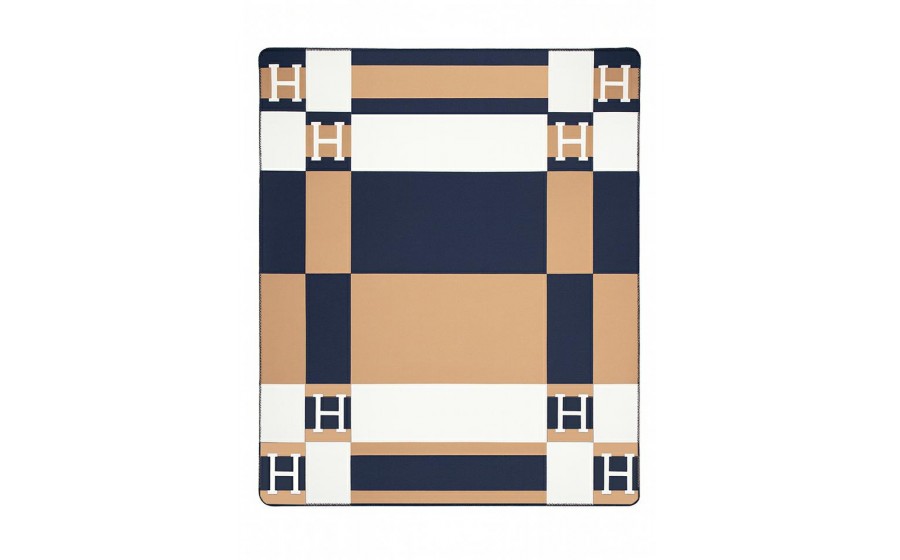 Koc SHP PARIS HOME granatowy / brązowy
