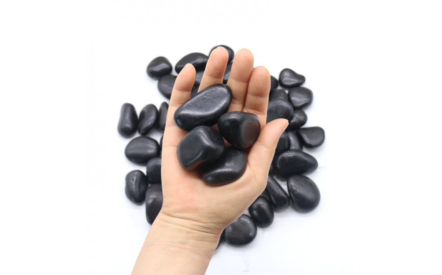 Kamień dekoracyjny ogrodowy OTOCZAK POLEROWANY 2-3 cm 2 kg czarny