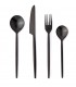 BIZZOTTO zestaw sztućców BRONTE SATIN  BLACK 16 szt.