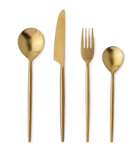 BIZZOTTO zestaw sztućców BRONTE SATIN  GOLD 16 szt.