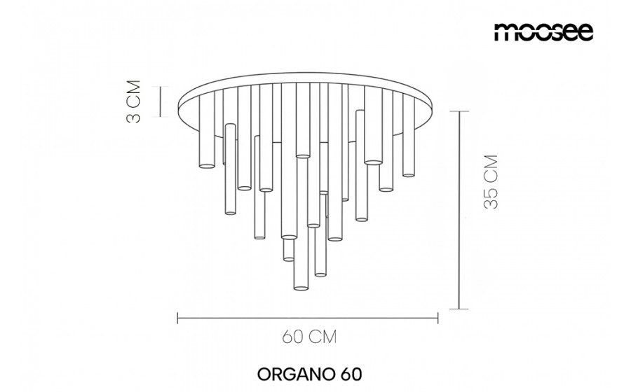 MOOSEE lampa sufitowa / plafon ORGANO 60  złota