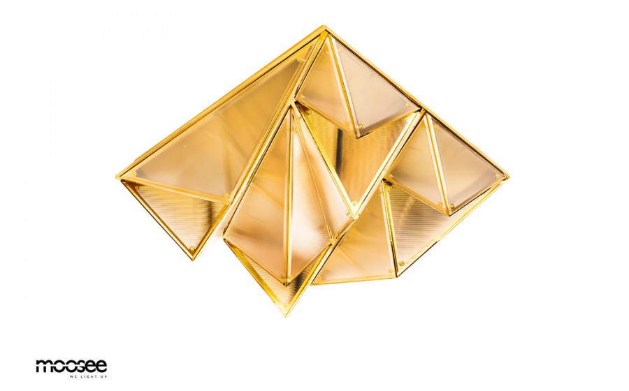MOOSEE lampa sufitowa, plafon PYRAMIDS  złota