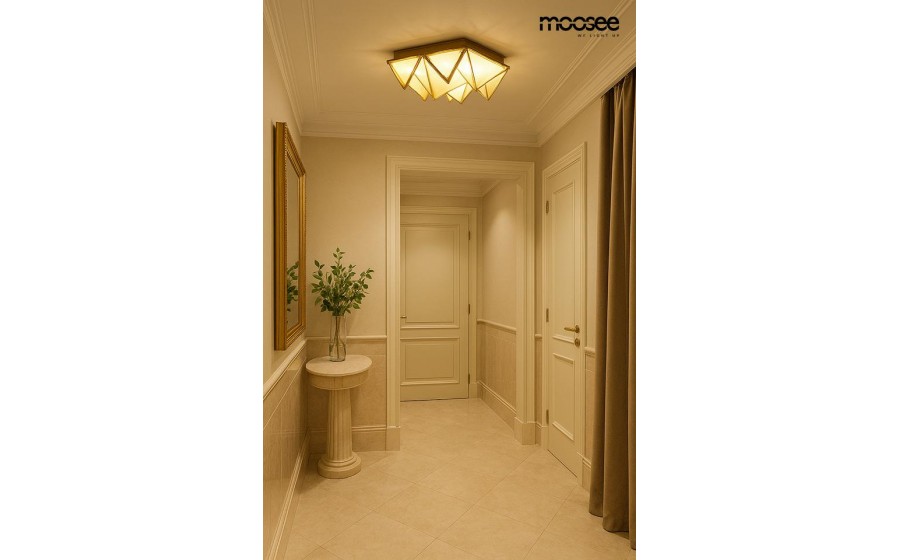 MOOSEE lampa sufitowa, plafon PYRAMIDS  złota