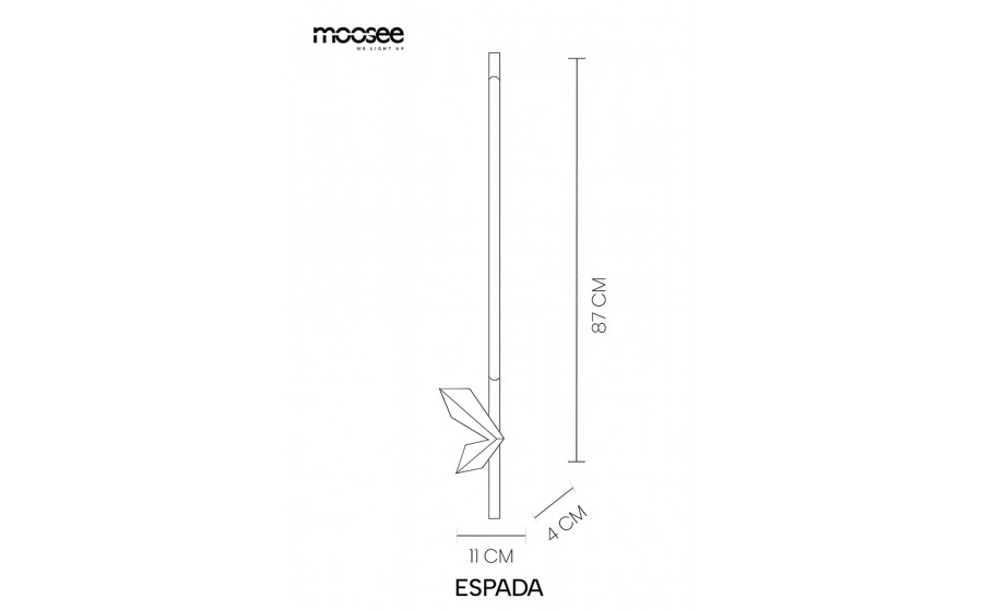 MOOSEE lampa ścienna ESPADA złota