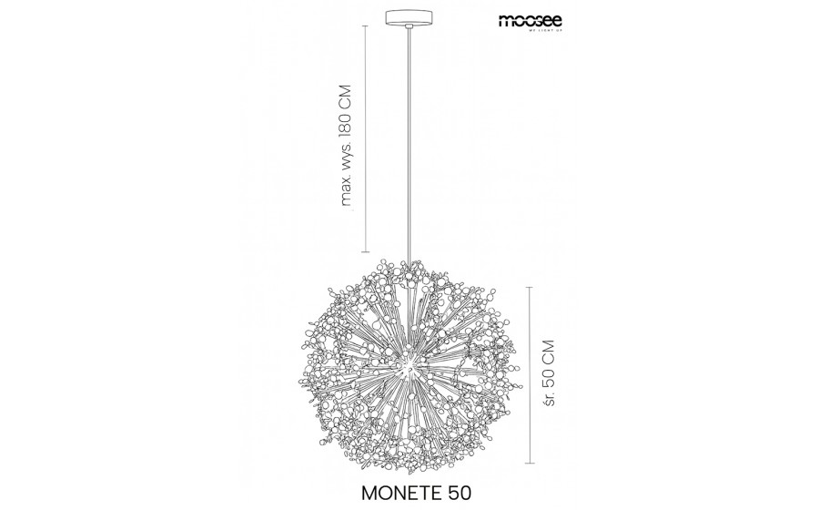 MOOSEE lampa wisząca MONETE 50 złota