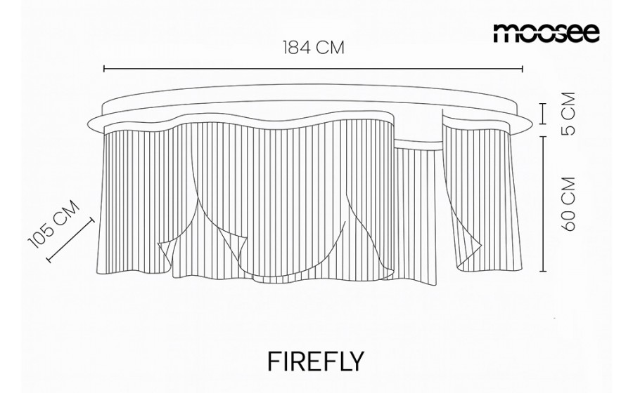 MOOSEE lampa sufitowa / plafon FIREFLY  180 złota
