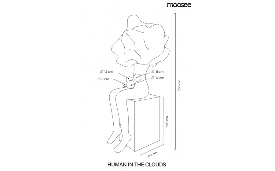 MOOSEE lampa podłogowa HUMAN IN THE  CLOUDS czarna