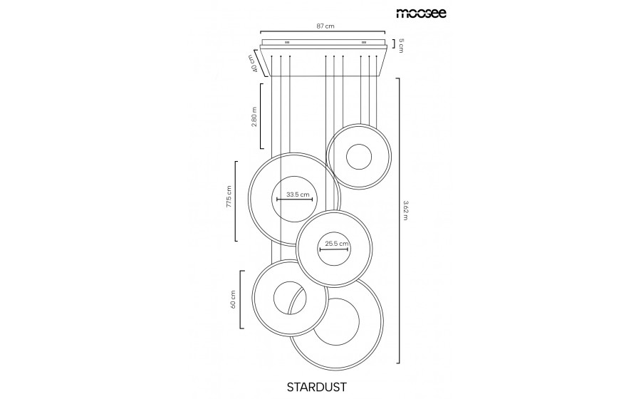 MOOSEE lampa wisząca STARDUST złota