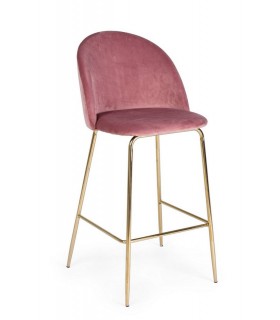 BIZZOTTO krzesło barowe CARRY VELVET  różowe