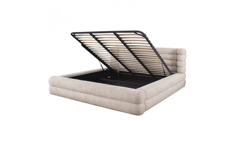 RICHMOND łóżko tapicerowane z pojemnikiem OBIDIS 180x210 beżowe