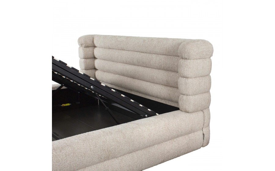 RICHMOND łóżko tapicerowane z pojemnikiem OBIDIS 180x210 beżowe