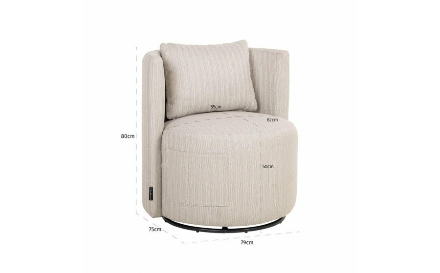 RICHMOND fotel obrotowy ogrodowy MARLIN  beżowy