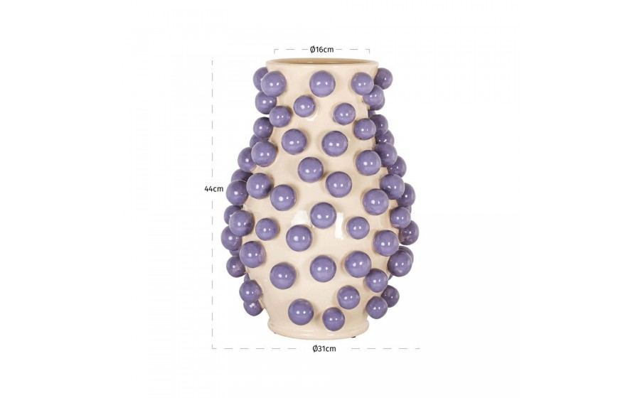 RICHMOND wazon DOTTY beżowy / fioletowy