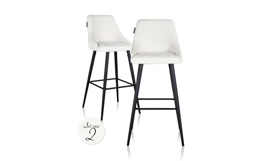 RICHMOND zestaw 2 krzeseł barowych BROOKE 78 biały